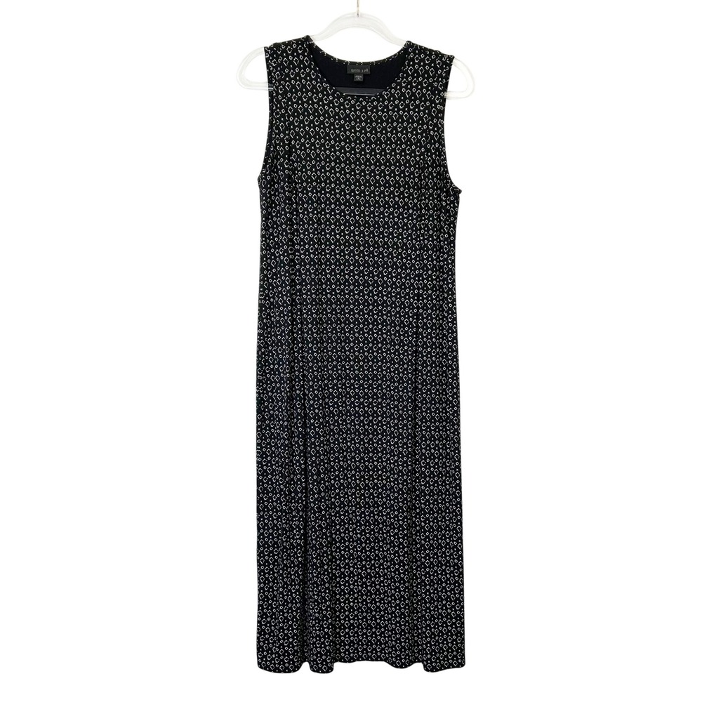 J. Jill Wearever Collection Sleeveless Maxi Dress Women's Medium Petite MP Black - Picture 2 of 9